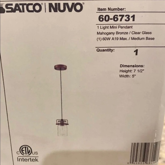 2 BRAND NEW, NEVER USED, JAR PENDANT LIGHTS! - Picture 4 of 4